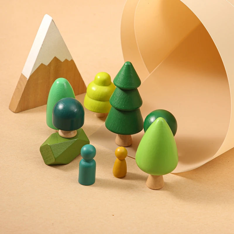 Wooden Forest stacking blocks