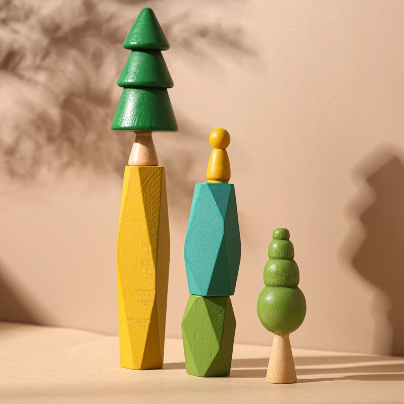 Wooden Forest stacking blocks
