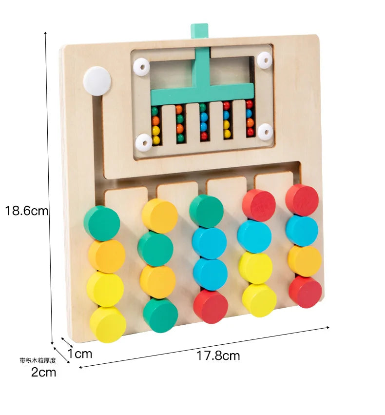 Montessori Holzkugel-Laufbrett – Frühlernpuzzle