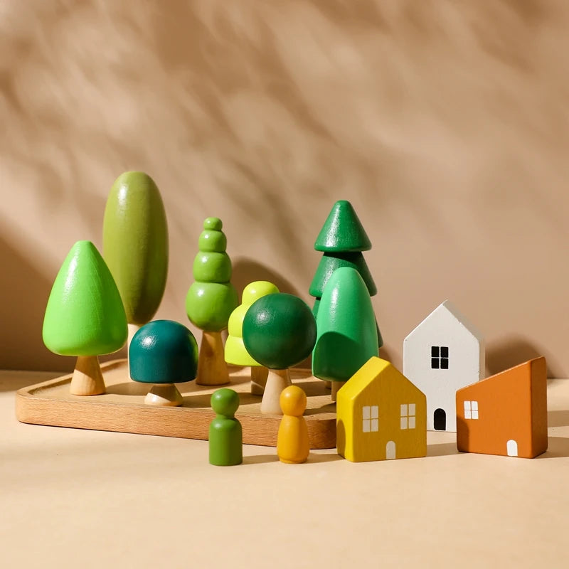 Wooden Forest stacking blocks