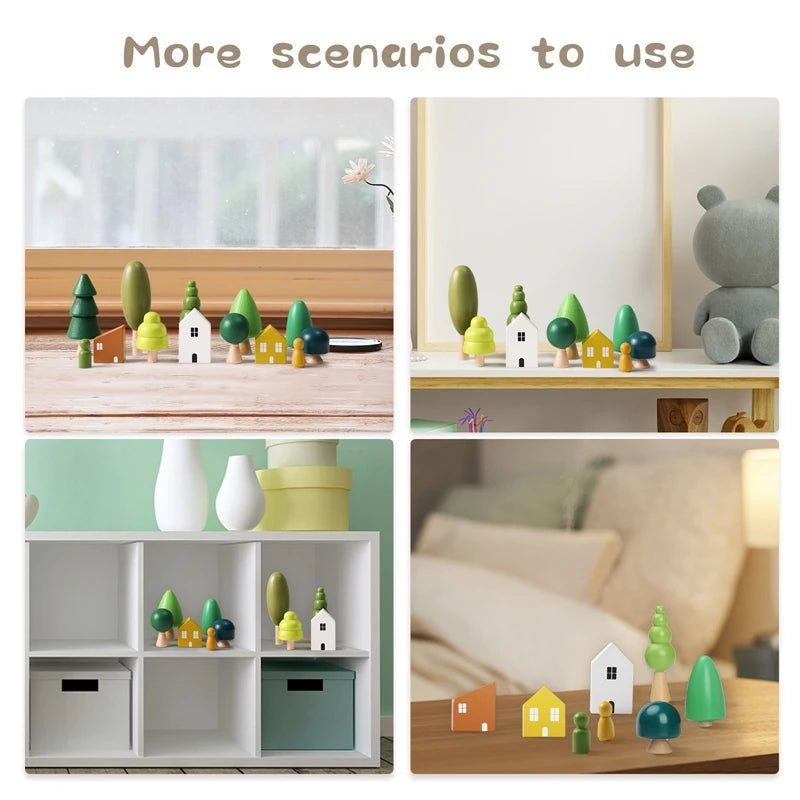 Wooden Forest stacking blocks