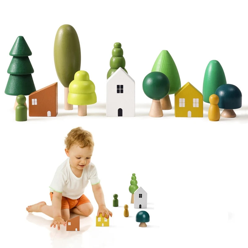 Wooden Forest stacking blocks