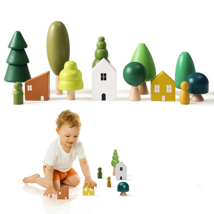 Wooden Forest stacking blocks