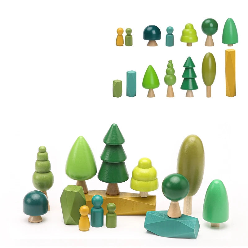 Wooden Forest stacking blocks