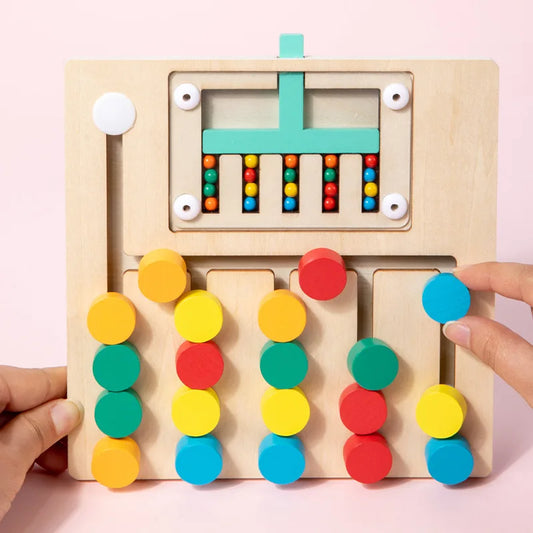 Montessori Holzkugel-Laufbrett – Frühlernpuzzle