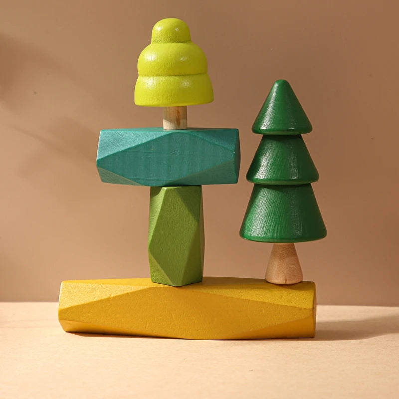 Wooden Forest stacking blocks