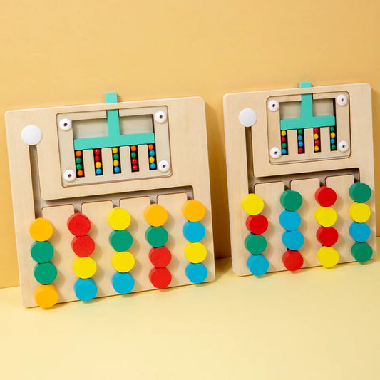 Montessori Holzkugel-Laufbrett – Frühlernpuzzle